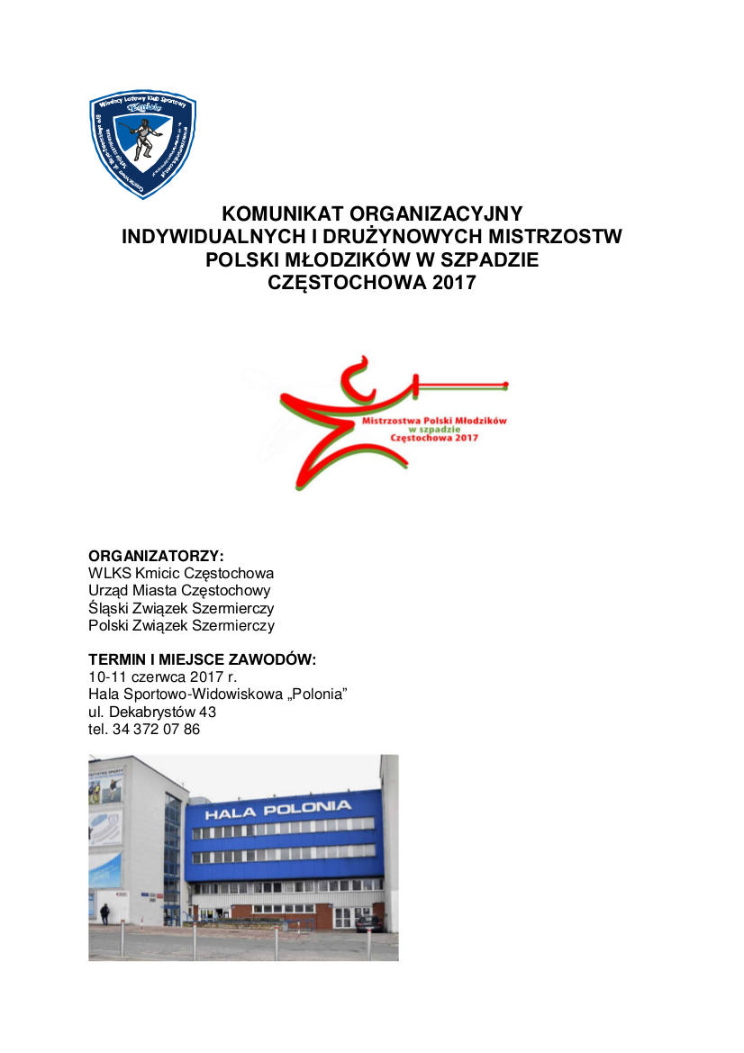 MP ml Czestochowa 2017 komunikat